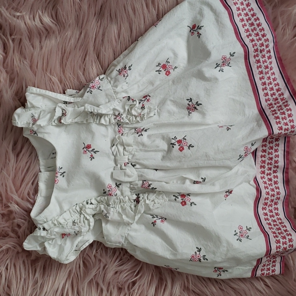 White with pink flowers 3 to 6 mos dress